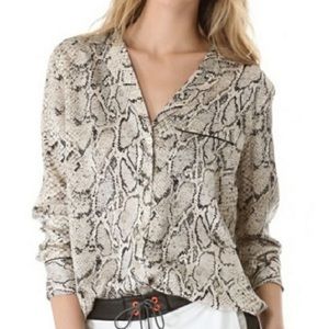 [equipment femme] 100% silk python pajama style blouse